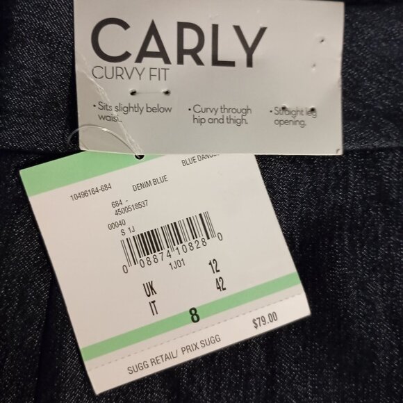 Kasper Carly Curvy Fit Pants Size 8 NWT Denim Blue Straight Leg Career $99 - Picture 7 of 11